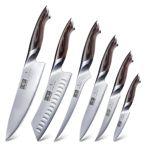 HOSHANHO 5 inch Tomato Knife, Ultra Sharp Japanese High Carbon Stainless Steel Tomato Slicer Knife & 5 Pieces Knife Set