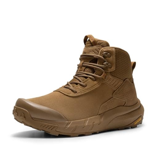 NORTIV 8 Men's Waterproof Military Tactical Work Boots Leather Motorcycle Combat Lightweight Non-Slip Hiking Boots for Men VaporGuard,Size 8,Coyote-6 Inches,SNMT246M