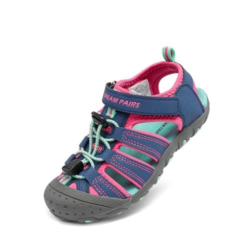 DREAM PAIRS Boys Girls Closed-Toe Outdoor Summer Sport Sandals for Toddler/Little/Big Kid,Size 6 Toddler,Blue/Fuchsia/Mint,181105K