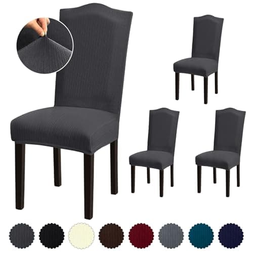 Fafua Stretch Dining Room Chair Covers Set of 4, Removable Washable Chair Covers for Dining Chairs, Dining Chair Slipcovers for Dining Room, Hotel, Ceremony