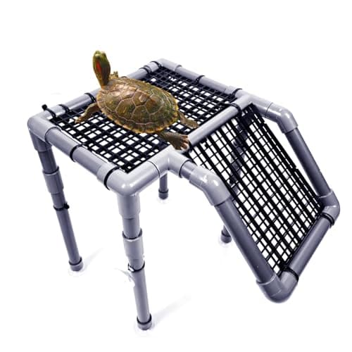 StellarOcean Turtle Tank Accessories Turtle Basking Platform for Aquatic Turtles Docks, 10" Width Water Basking Area Ramps Platforms for Aquarium 12 inches Wide Tank