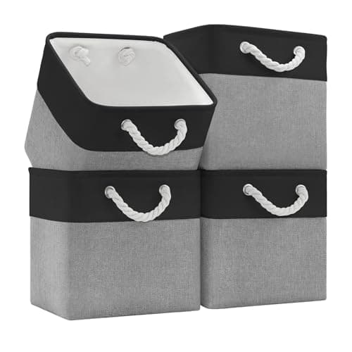 Patvingot 11-Inch Fabric Cube Storage Bins with Handles,4 Pack,Foldable