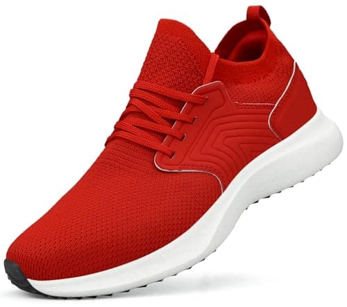 Abboos Womens Shoes Athletic Tennis Walking Shoes Non Slip Lightweight Breathable Running Shoes Red 5.5