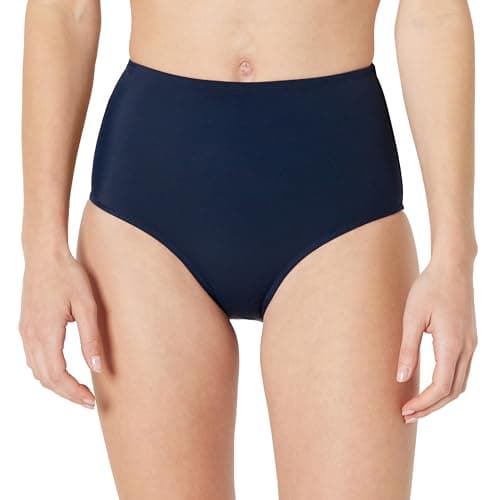 Amazon Essentials Women's High Waist Swim Bottom, Navy, Medium