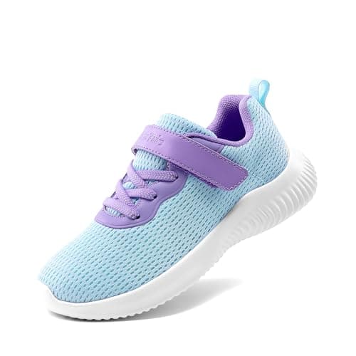 DREAM PAIRS Boys Girls Shoes Kids Tennis EZ-Ons FunRun Breathable Running Athletic Sport Sneakers,Size 11 Little Kid,Blue/Purple-Mesh,KRIDER-1