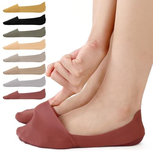 scenicamp 8 Pairs No Show Socks for Women Non Slip Low Cut Invisible Socks