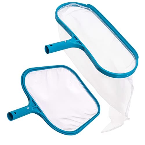 U.S. Pool Supply Pro Swimming Pool Leaf Skimmer Net and Leaf Rake Net Set