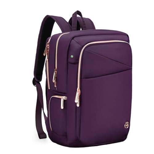 Swissdigital Design Business Laptop Backpack for Women, College Computer Backpack with USB Charging Port, Fits 15.6 Inch Laptop Travel Work Backpack, Purple | SD1006F-46