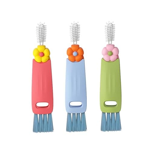 3 in 1 Cup Lid Gap Cleaning Brush Set Multifunctional Cup Lid Gap Cleaner Portable Bottle Cleaning Tools for Sippy Cup Tubes Teapot Spout Coffee Cup