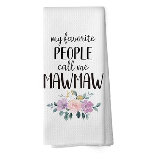 shiviody Mawmaw Gifts Kitchen Towels - Grandma Gifts from Grandkids Dish Towels, Rustic Grandma Mothers Day Birthday Decorative Absorbent Dishcloths Hand Towel for Kitchen Decor 16x24 Inches