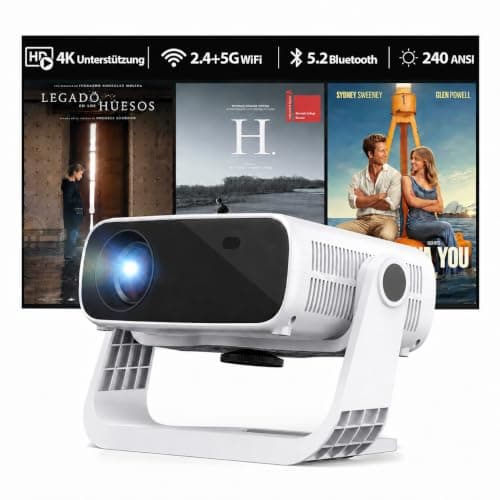 Wielio 2026 Smart Projector Android TV with WiFi 6 and Bluetooth 5.0