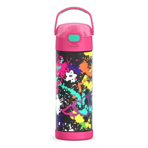 THERMOS FUNTAINER Water Bottle with Spout, 16oz, Graffiti Girl