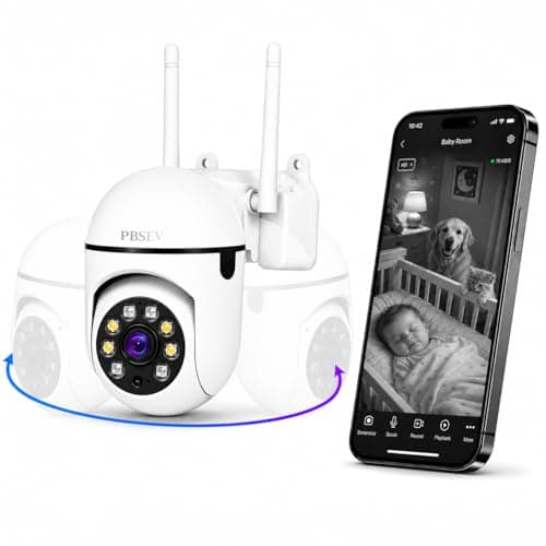PBSEV Security Camera Indoor 1080P Wired, Pan/Tilt Control, Two-Way Audio, Clear Night Vision, Easy Setup, SD/Cloud Storage, WiFi Home Camera for Baby, Pet, Bedroom & Living Room Monitoring