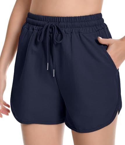 Cotton Short Pants Tennis Womens Athletic Shorts for Women Navy Blue S