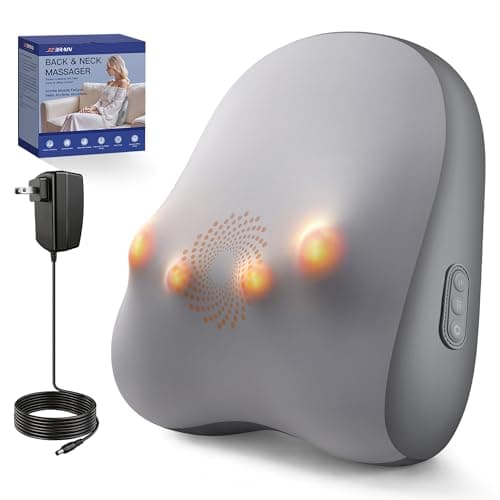 JZBRAIN Electric Back Massager, Deep Tissue Kneading Heat for Pain Relief