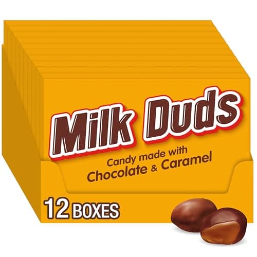 MILK DUDS Chocolate & Caramel Candy Theater Boxes, 5 oz, 12 ct