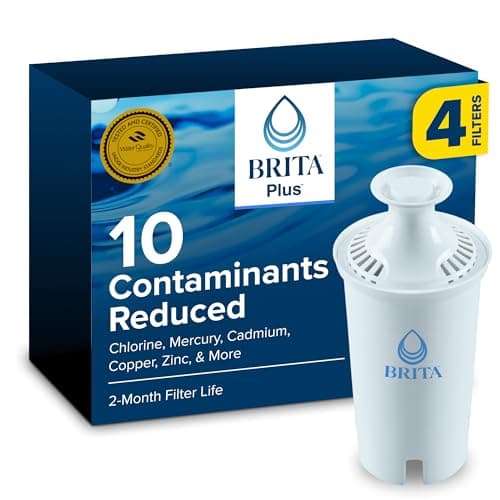 Brita Plus Replacement Water Filter, For Pitchers and Dispensers, 4 Pack