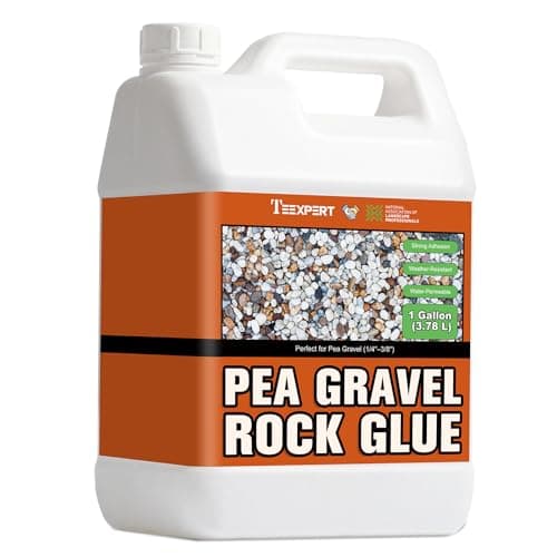 Teexpert Pea Gravel Glue for Landscaping - 1 Gallon Rock Glue Gravel Binder Stabilizer Concentrate, Long-Lasting Hold, Permeable & Dries Clear - Stone Adhesive for Walkways, Patios & Driveway Edge