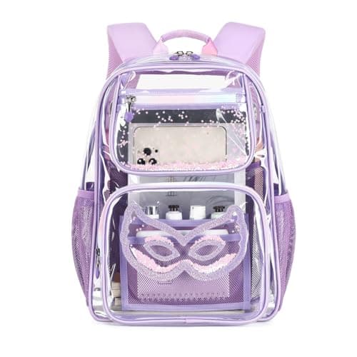 Clear Backpack Heavy Duty For Stadiums Events,16in Large TPU Girls BookBag