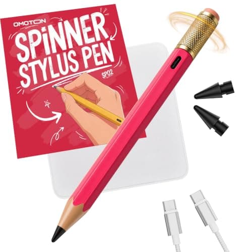 OMOTON Stylus Pen for iPad 2018-2026, SP02 Pencil with Fidget Spinner