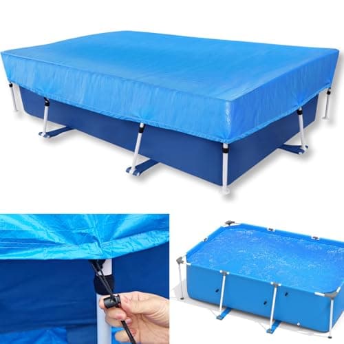 7 x 4 Rectangular Pool Cover 7ft Draw Strings 87x59 in Rectangle Pool Cover Frame Swimming Pool Cover Durable PE for Above Ground Pool Cloth Protector