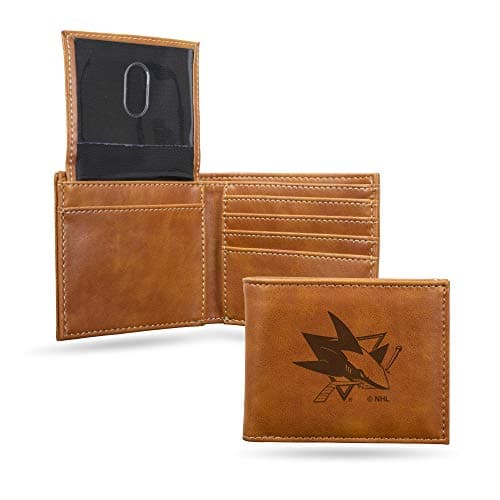 Rico Industries Laser Engraved Billfold Wallet, San Jose Sharks, 3.5 x 4.25-"