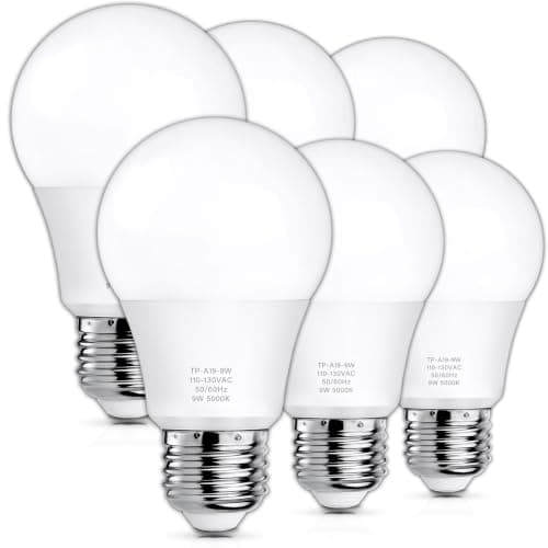 MAXvolador 6 Pack A19 LED Light Bulbs 60W Equivalent Daylight White 5000K