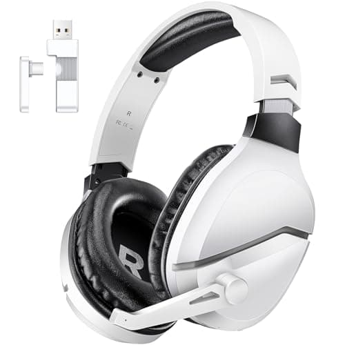 WolfLawS Wireless Gaming Headset with Noise Canceling Microphone for PS5, PC, PS4, 2.4G/Bluetooth Gaming Headphones with USB and Type-c Connector, Wired Mode for Controller Gamecube