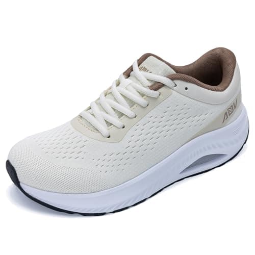 AOV Wide Toe Box Shoes Women's Arch Support Walking Sneakers Beige