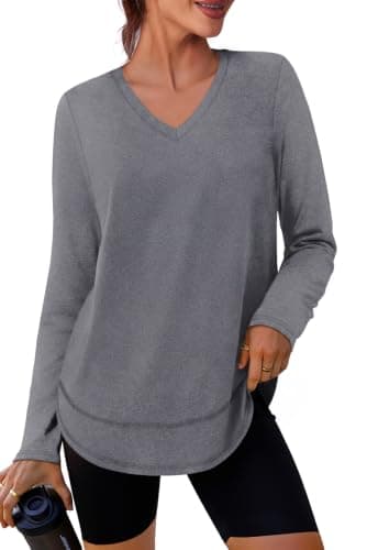 XIEERDUO Womens Workout Tops Long Sleeve Gym Clothes Pilates L