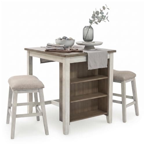 Signature Design by Ashley Skempton 3-Piece Counter Height Dining Table Set