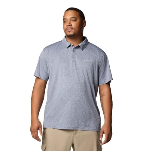 Columbia Men's Tech Trail Utility Polo, Collegiate Navy Heather, Small