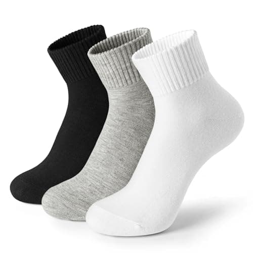 COZYOFFI Cotton Women Boot Socks: Aesthetic Soft Crew for Fall Winter Size 6-11 (3 Pack)