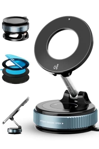 IKG Magnetic Phone Holder for Car, 360° Rotation Suction Phone Mount