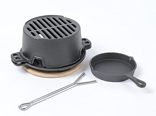 HAWOK Pre-seasoned Hibachi Grill, Charcoal Grill for Outdoor Camping BBQ Cooking………