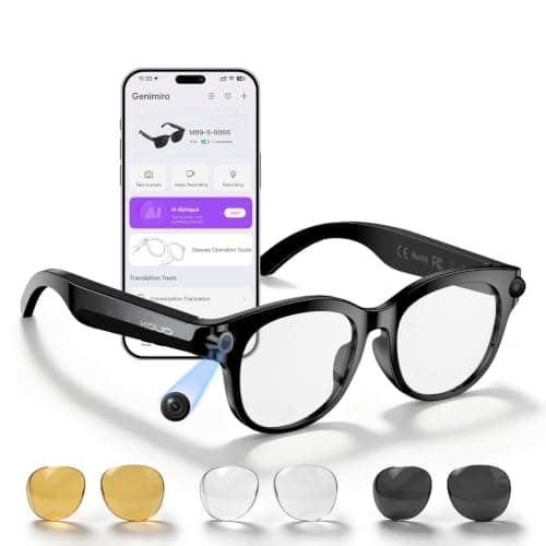 AI Smart Glasses with Camera, Hands-Free Calls, Music, Offline AI Assistant