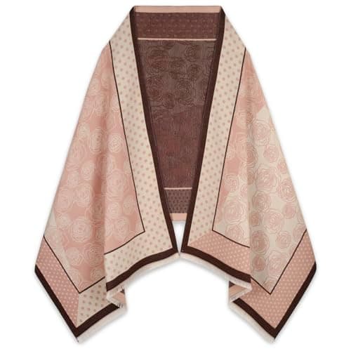 EXTREE Scarfs for Women Pashmina Silky Shawl Wrap for Evening Dressing Blanket Open Front Poncho Cape