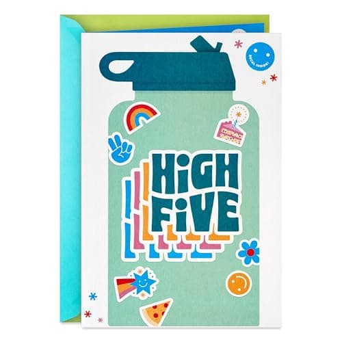 Hallmark Kids Birthday Card with Sticker (High Five Decal) for Son, Daughter, Grandchild
