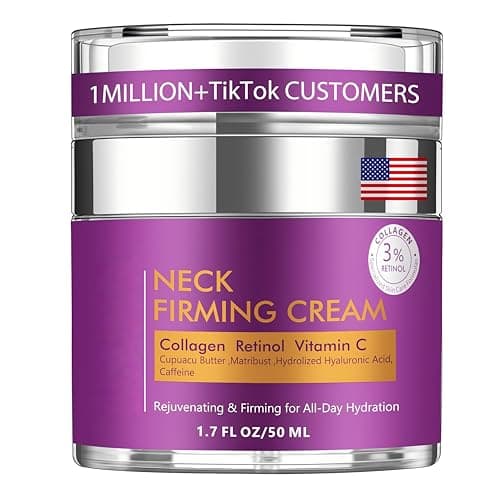 Neck Firming Cream, Wrinkle Cream for Women, Retinol Moisturizer with Collagen and Hyaluronic Acid for Neck, Face and Décolleté, 1.7 fl oz.