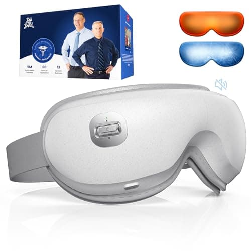 BOB AND BRAD Zero Pro Ultra-Quiet Eye Massager with Heat and Cooling, FSA Eligible HSA Lightweight Eye Massager with Scroll Button for Headache Migraine Dry Eyes Relief, Ideal Fathers Day Dad Gifts
