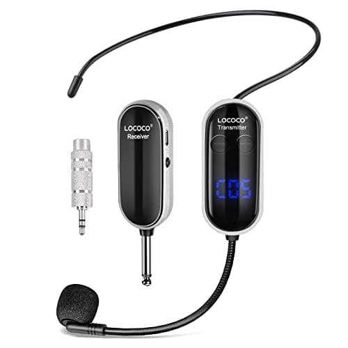 UHF Wireless Headset Microphone System: Mic Headset - LED Digital Display, Head Handheld Mic 2 in 1, Working Time 6H, 165 ft Range Mics for Voice Amplifier, Tour Guide, Teaching, Fitness, PA System