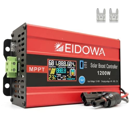 EIDOWA 1200W MPPT Solar Boost Controller for 48V/60V/72V Golf Cart RV, Red