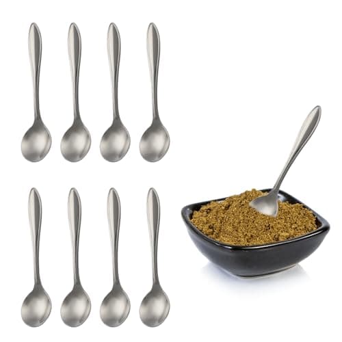 8 Pack 3.7” Tiny Small Spoons Mini Metal Powder Scoop