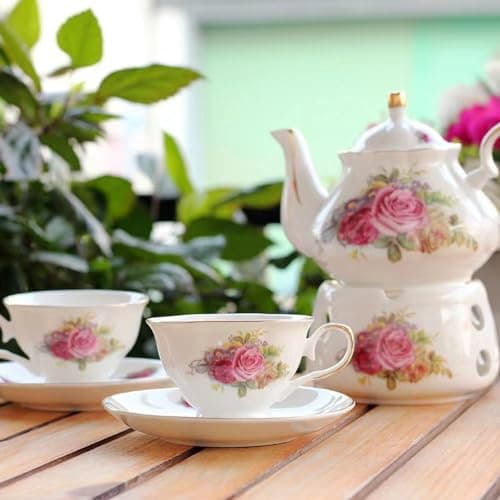 Scizorito Ceramic Coffee Tea Gift Sets, European Luxury Tea Set, Suitable as A Gift for Mother'S Day, Birthday, Christmas, and Gatherings (Noble Rose)