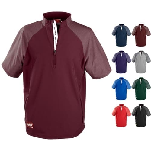 Rawlings | Men's COLORSYNC Short Sleeve Cage Jacket | Maroon | Large