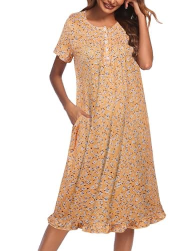 Ekouaer Mumu Dresses for Women with Pockets Short Sleeve Moo Moos