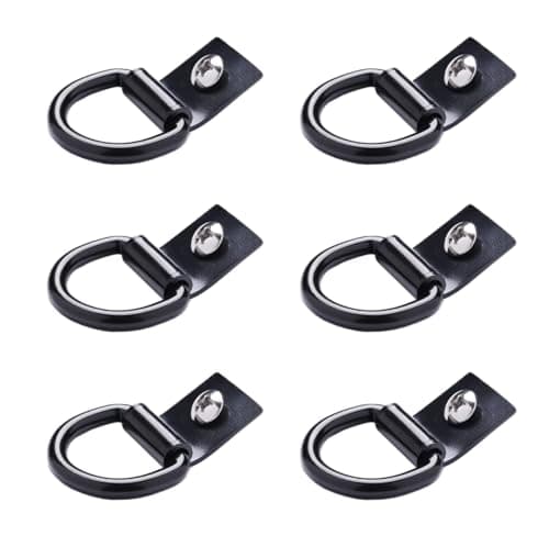 TGBoBiFiveY 6 Pcs D-Ring Tie Down Anchors 1/4 inch Heavy Duty Steel for Truck Trailer Camper Warehouse Garage Boat Cargo Control Surface Mount D Ring with Screws