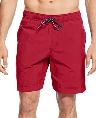 Tommy Hilfiger Men's Big-Tall Big and Tall Swim Trunks Swimwear, Apple RED, TL-2XL