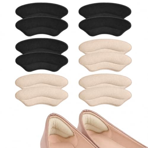 Baceily Heel Grips Silicone Pads, Anti-Blisters Shoe Inserts, 6 Pairs