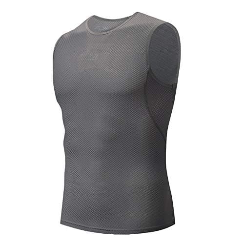 bpbtti Men's High Wicking Sleeveless Base Layer Cycling Running Underwear Quick Dry Vests Lightweight Sports Tank Tops Dark Grey
